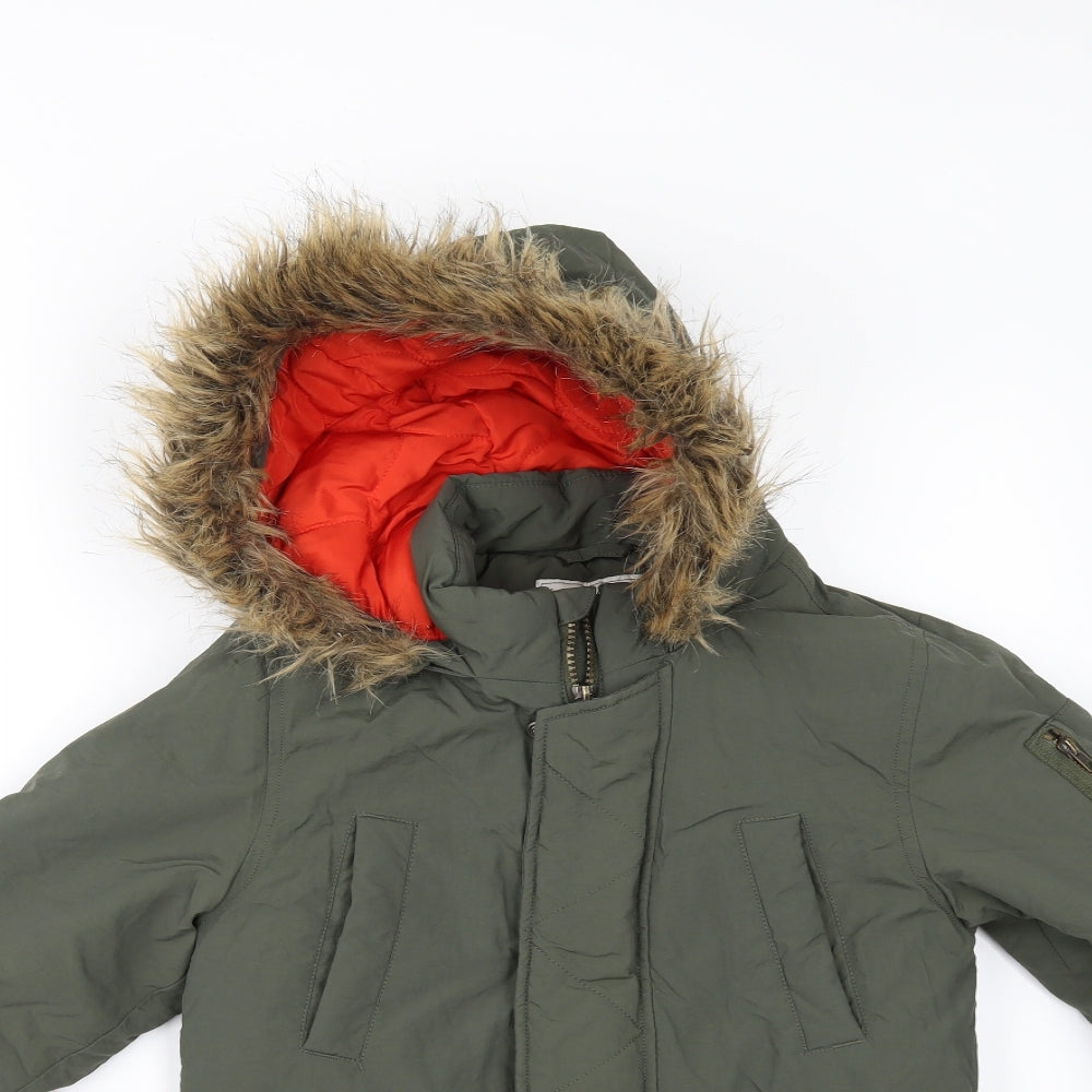 Marks and Spencer Boys Green   Parka Jacket Size 8-9 Years