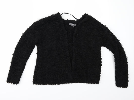 Front view of Primark women’s black cardigan jumper, size XS