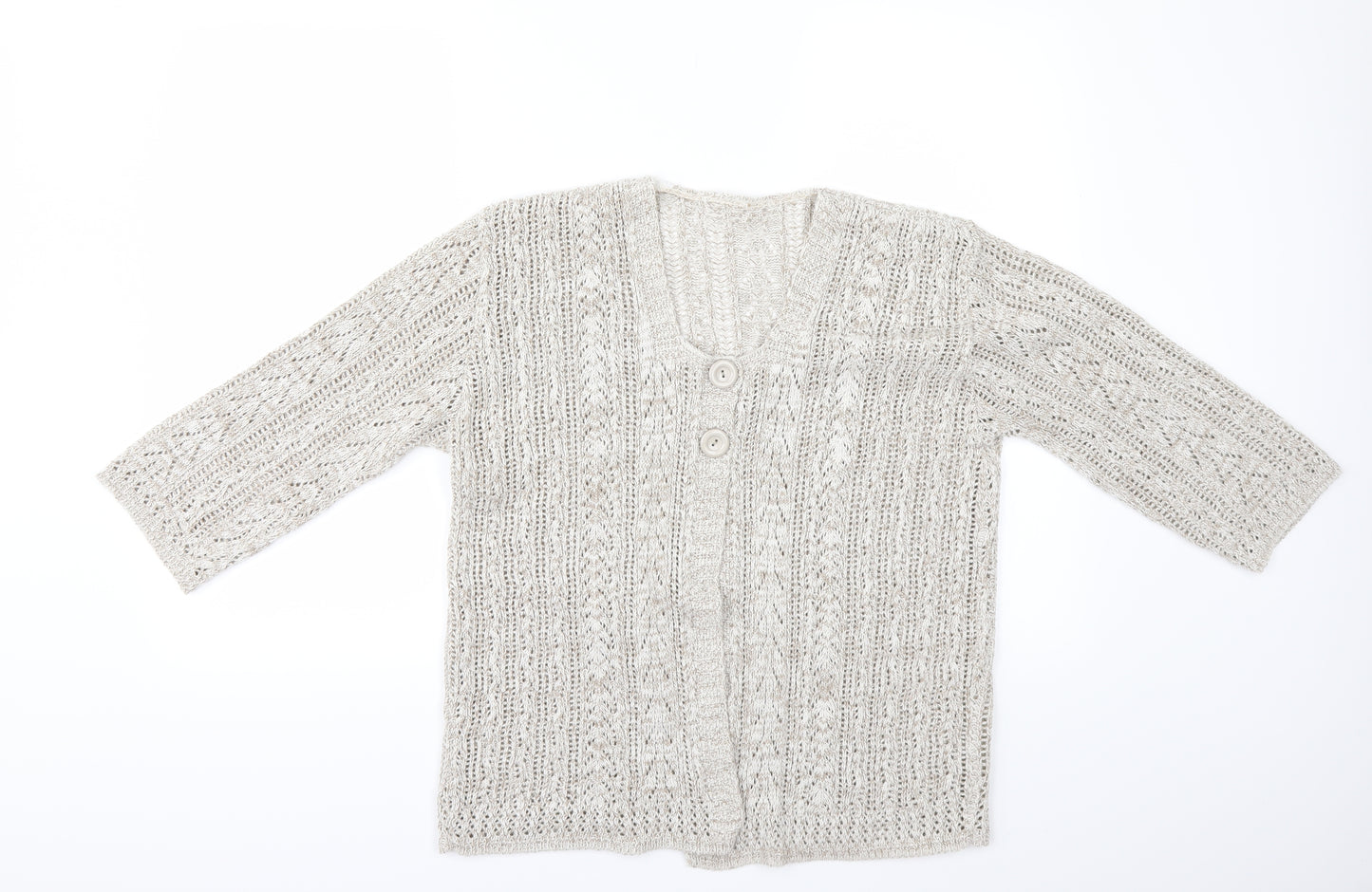 Preworn Womens Beige   Cardigan Jumper Size L