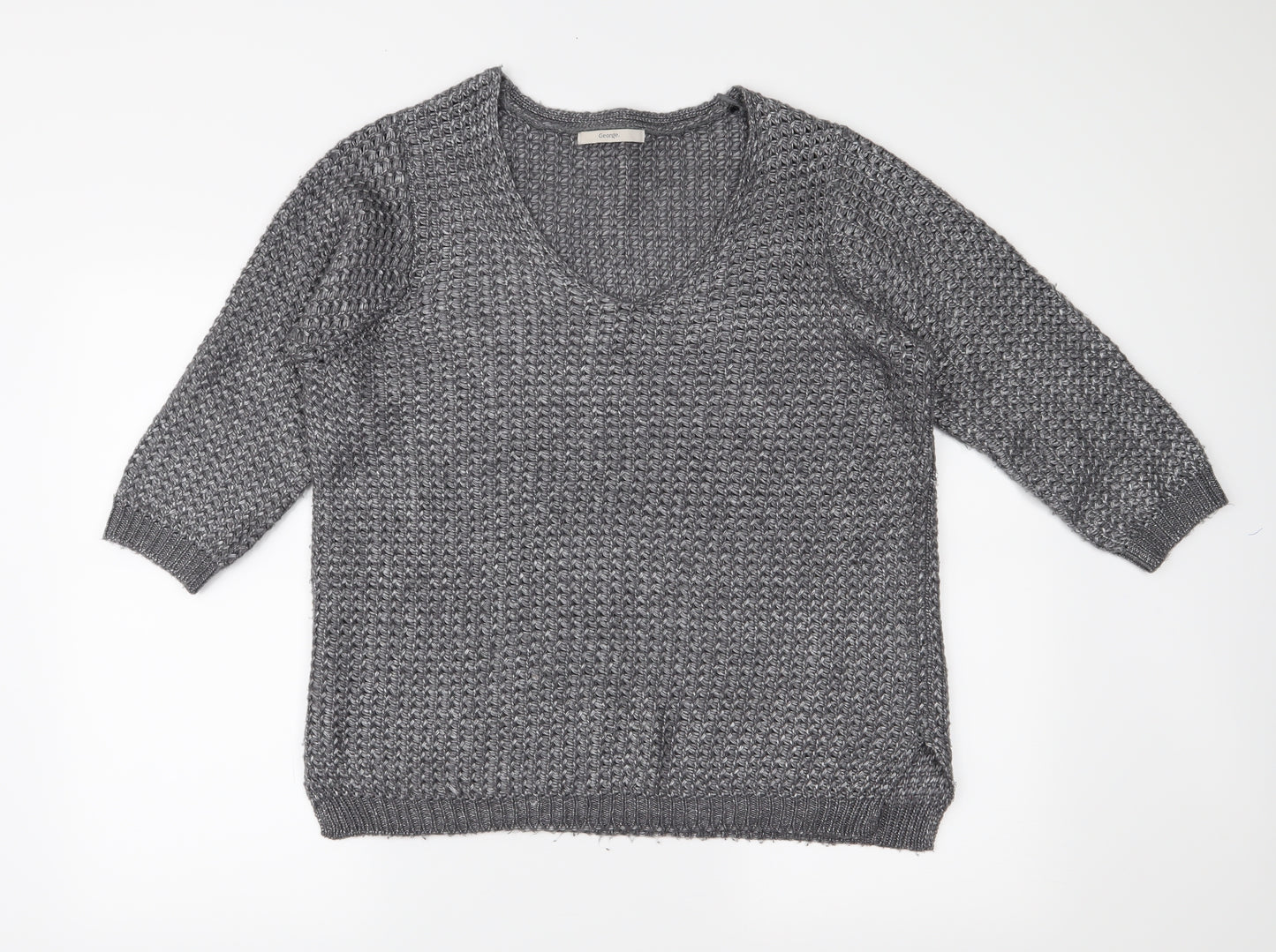 George Womens Grey  Knit Pullover Jumper Size M