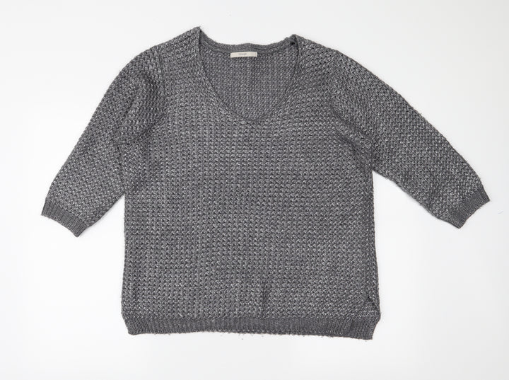 George Womens Grey  Knit Pullover Jumper Size M
