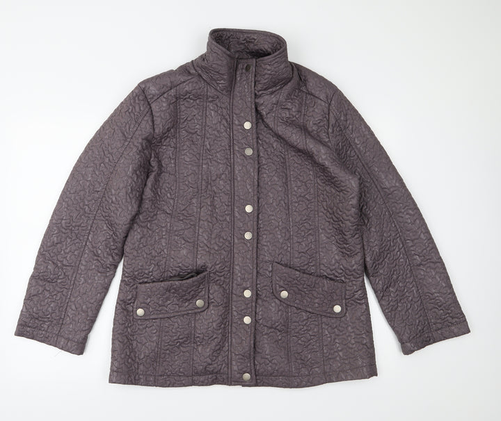 FABRIZIO GIANNI Womens Brown Quilted Jacket Size 14