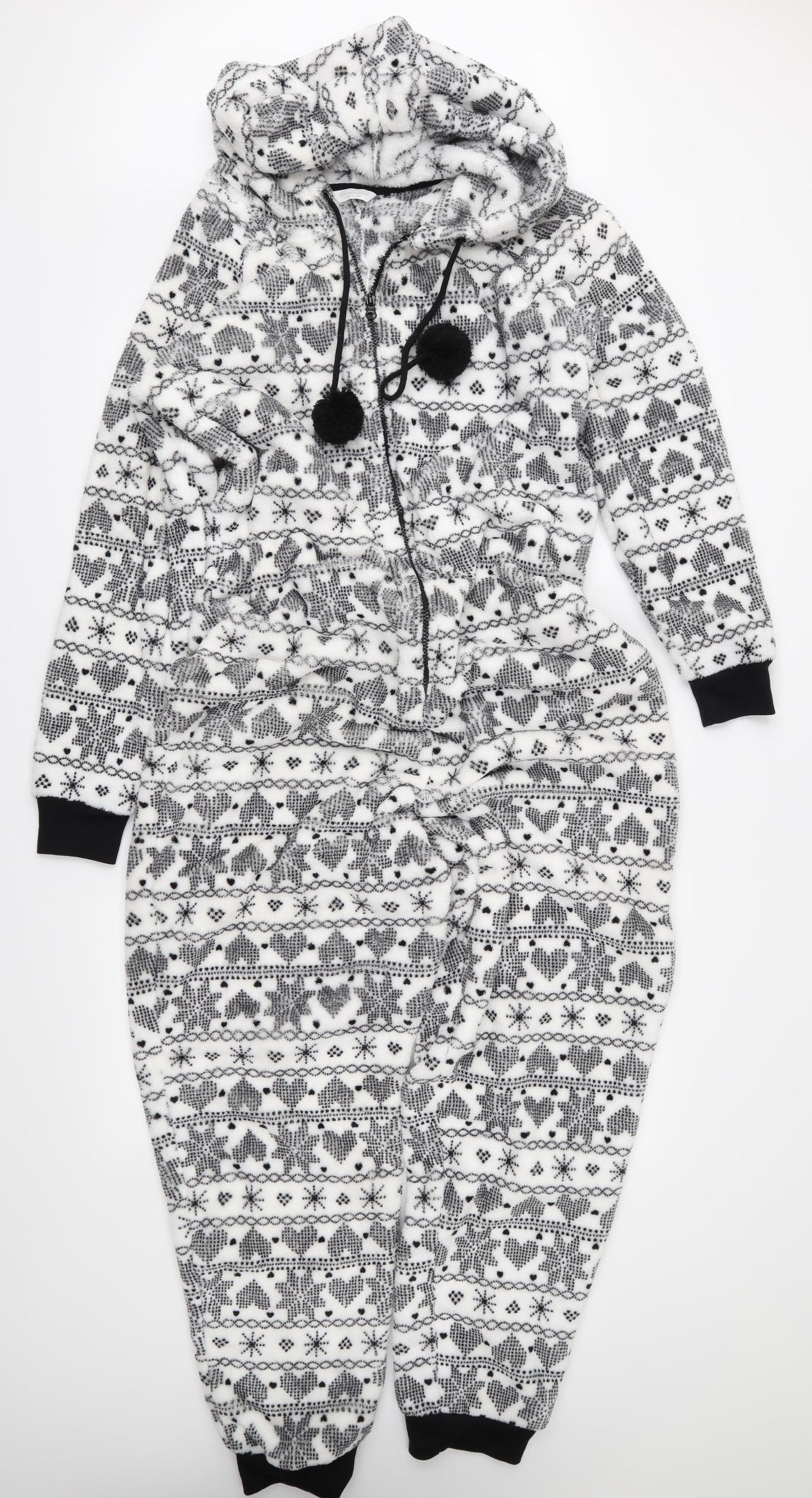 Marks and Spencer Womens White Fair Isle Fleece  One Piece Size 18