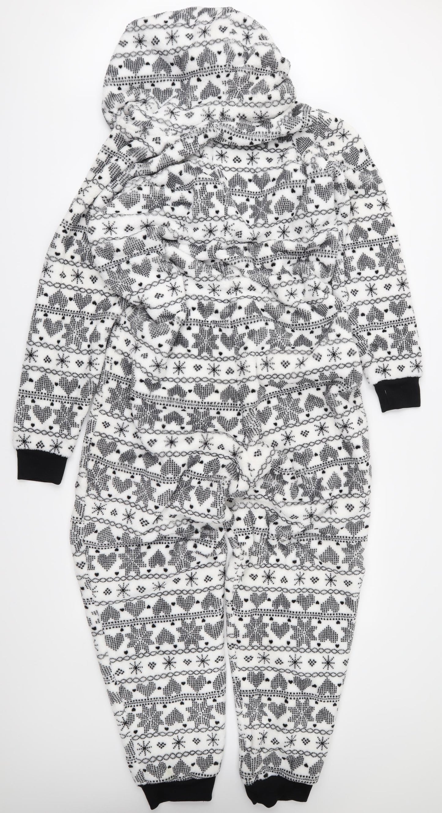 Marks and Spencer Womens White Fair Isle Fleece  One Piece Size 18