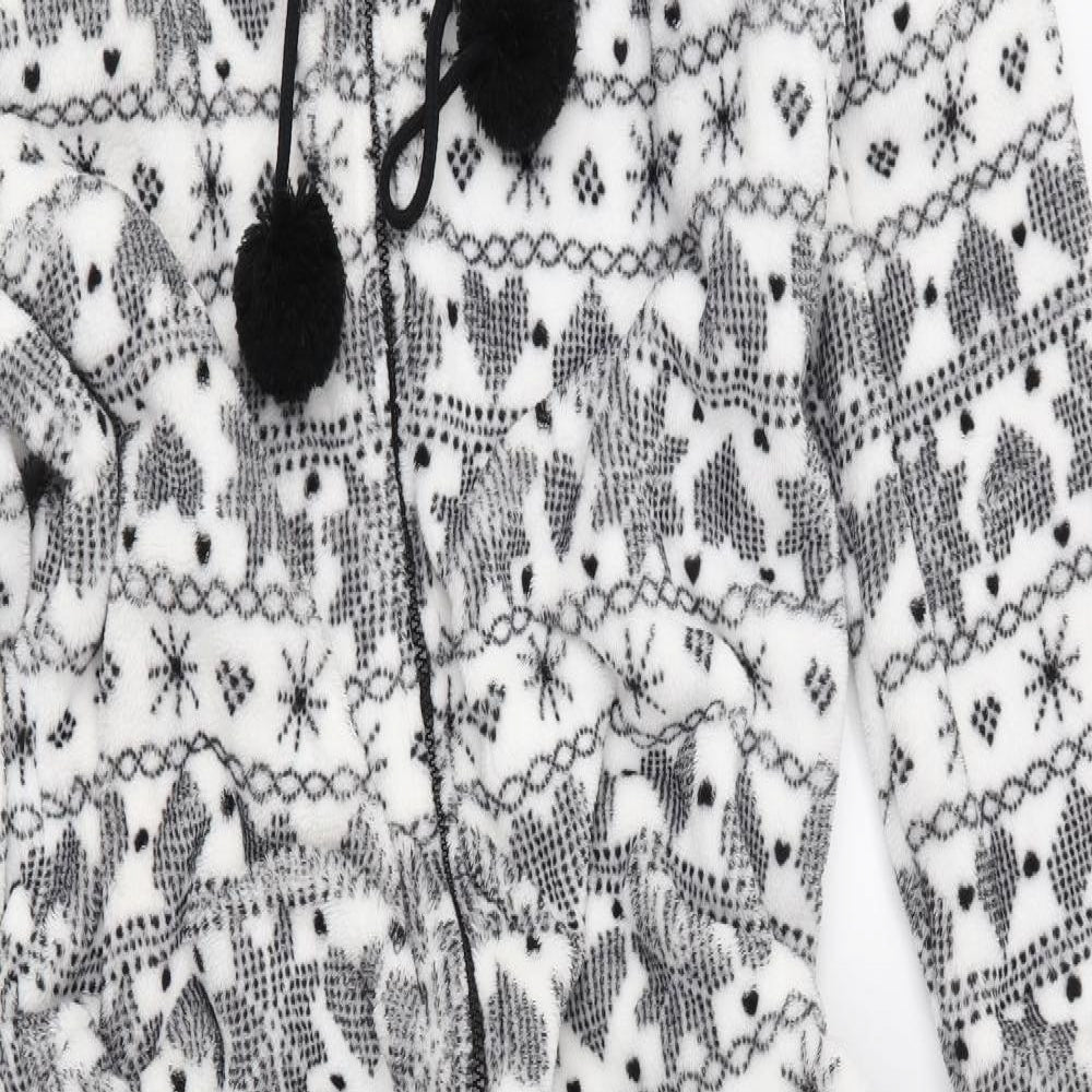 Marks and Spencer Womens White Fair Isle Fleece  One Piece Size 18