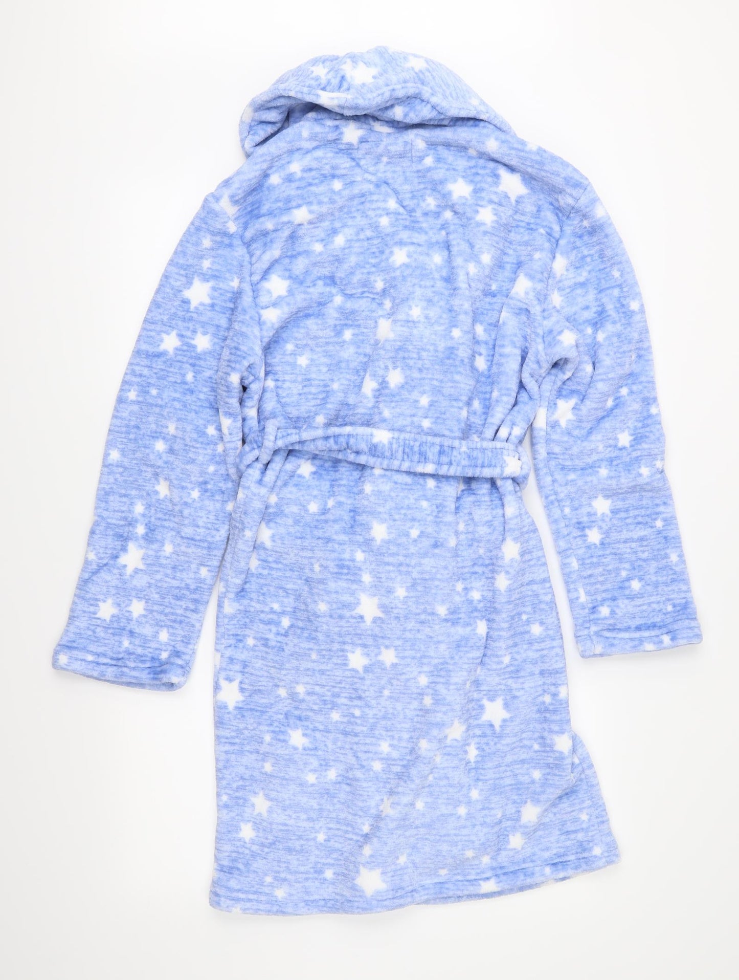F&F Womens Blue Polka Dot Fleece  Robe Size S