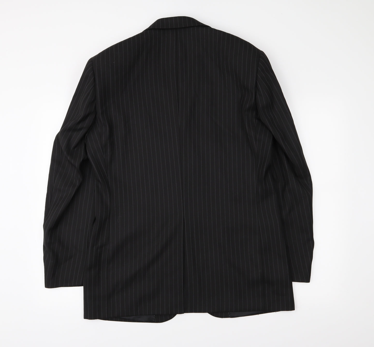 Greenwoods Mens Black Striped  Jacket Suit Jacket Size 38