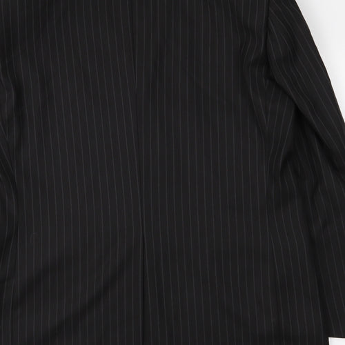 Greenwoods Mens Black Striped  Jacket Suit Jacket Size 38