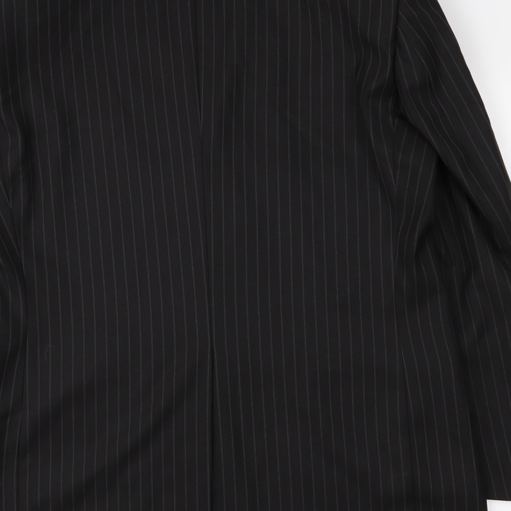 Greenwoods Mens Black Striped  Jacket Suit Jacket Size 38