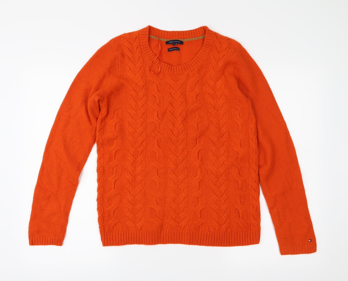 Tommy Hilfiger Womens Orange  Knit Pullover Jumper Size L