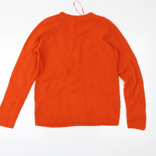 Tommy Hilfiger Womens Orange  Knit Pullover Jumper Size L
