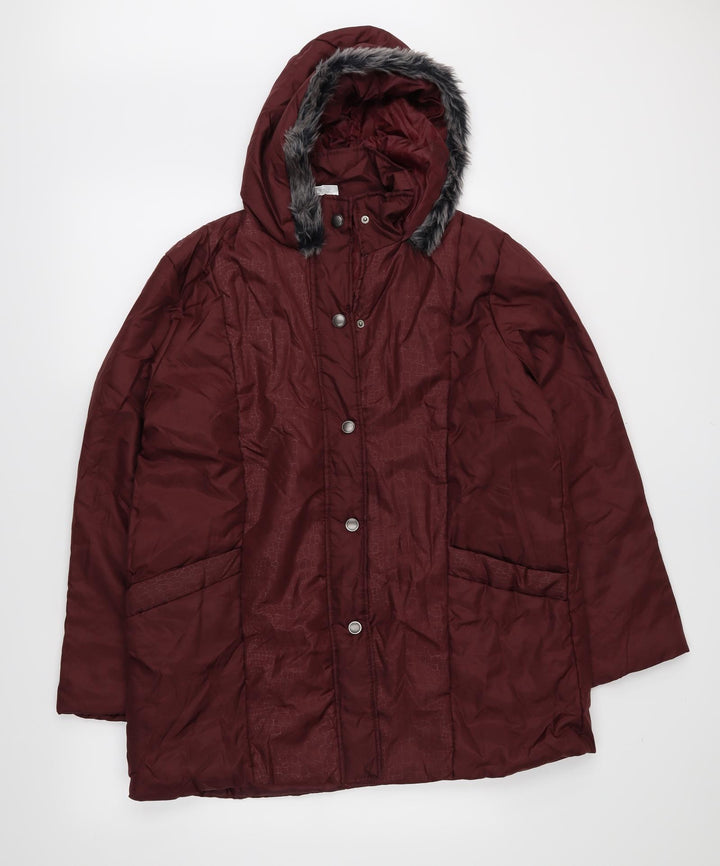 Anne De Lancay Womens Red Parka Coat Size M