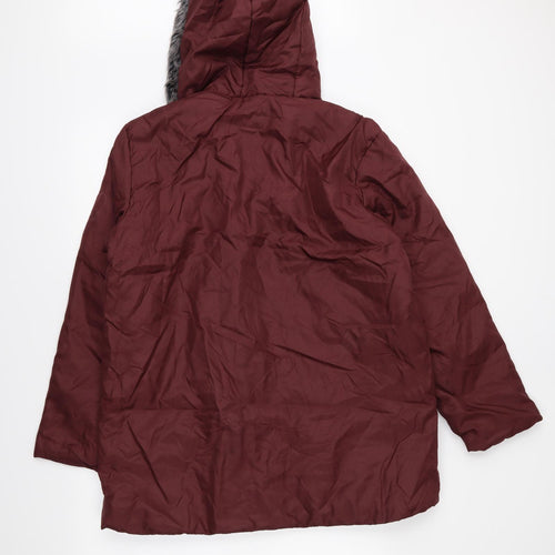 Anne De Lancay Womens Red   Parka Coat Size M