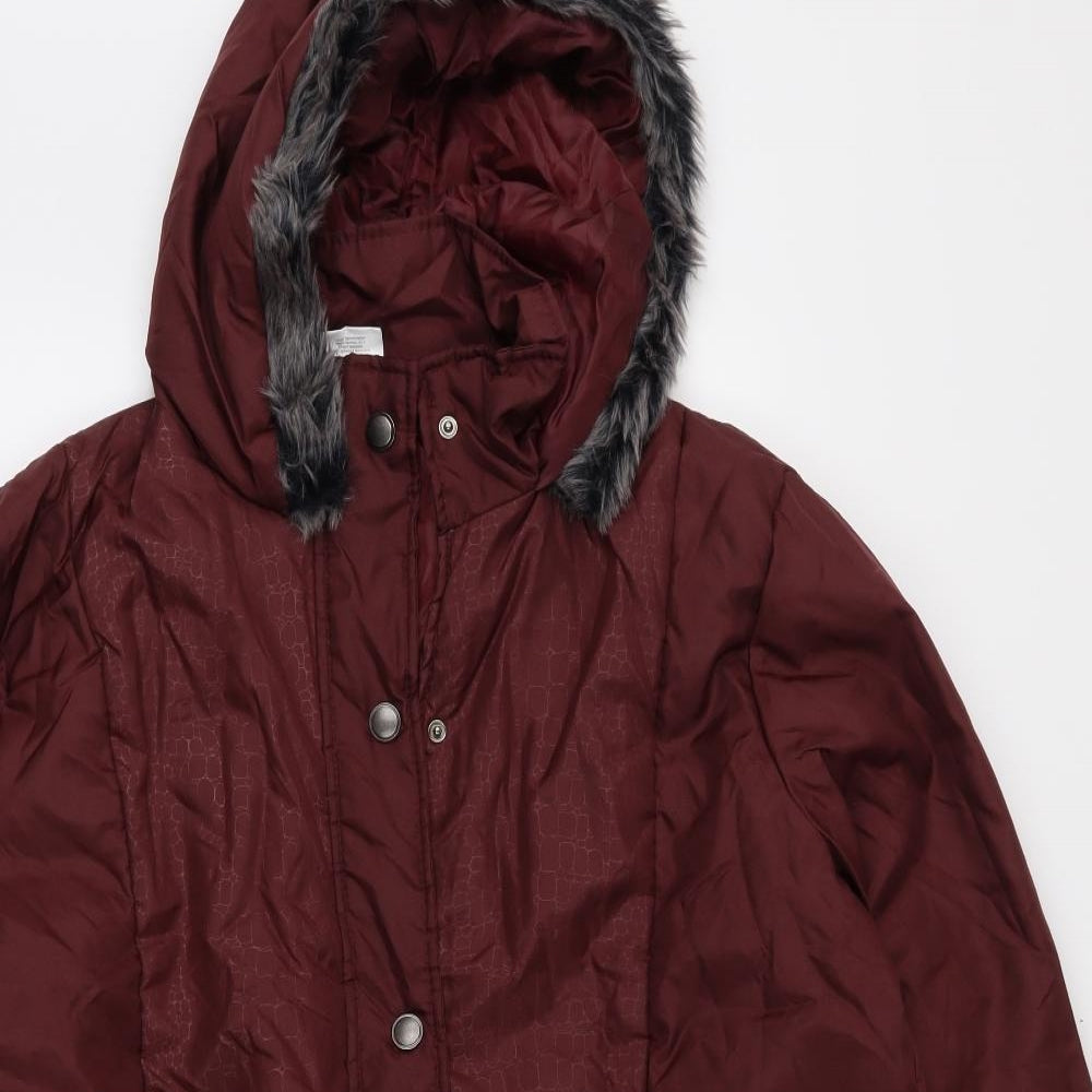 Anne De Lancay Womens Red   Parka Coat Size M