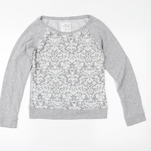 H&M Womens Grey  Jersey Pullover Sweatshirt Size S