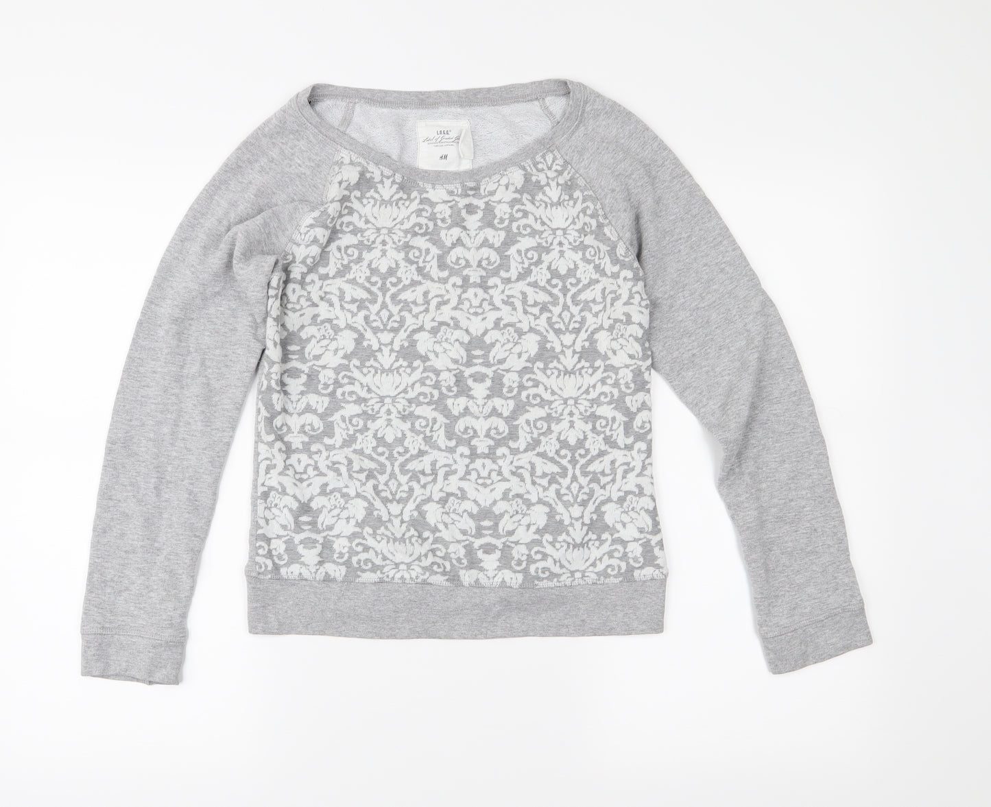 H&M Womens Grey  Jersey Pullover Sweatshirt Size S