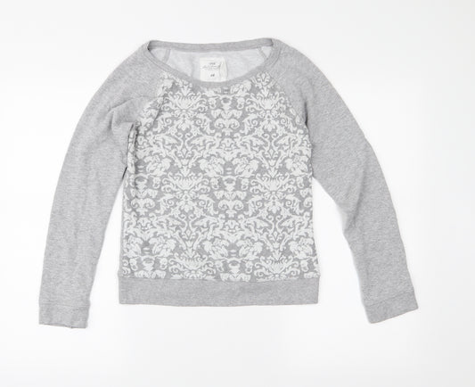 H&M Womens Grey  Jersey Pullover Sweatshirt Size S