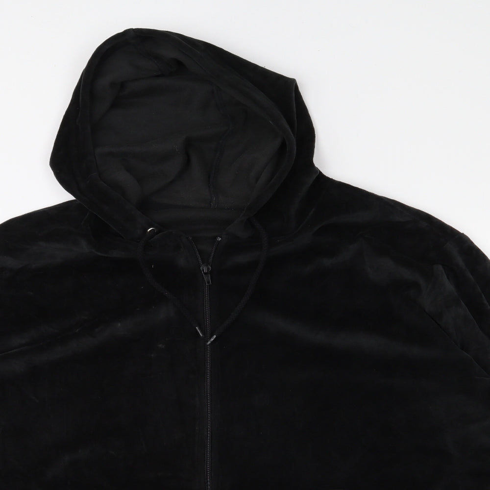 Label Be Womens Black  Velour Full Zip  Size 24