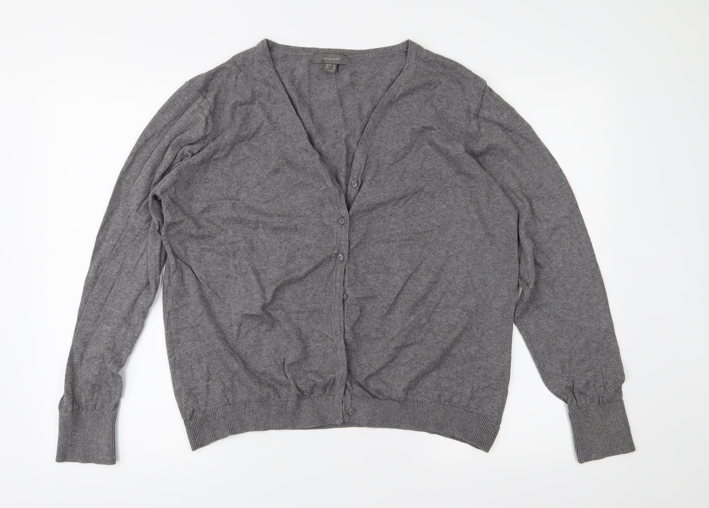 Primark Womens Grey  Knit Cardigan Jumper Size 20
