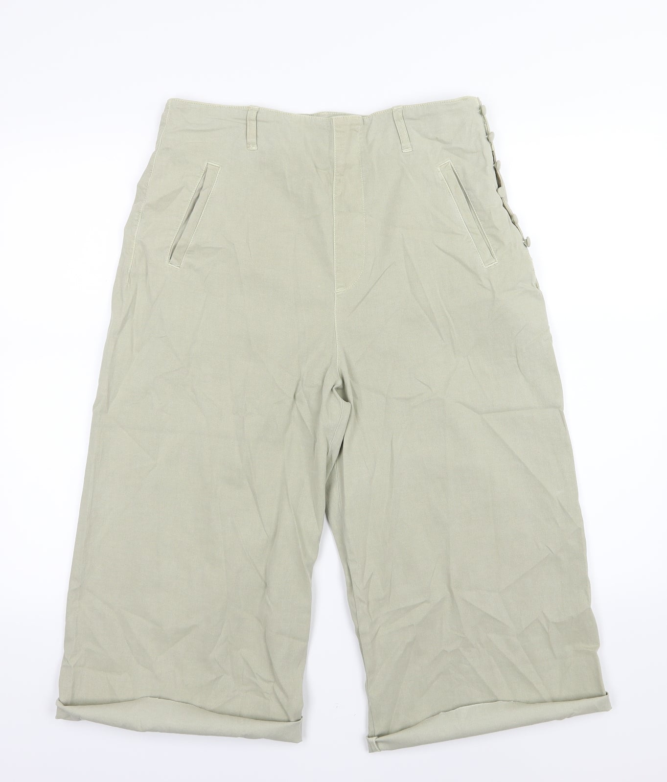 Zara Womens Green   Culotte Shorts Size 16