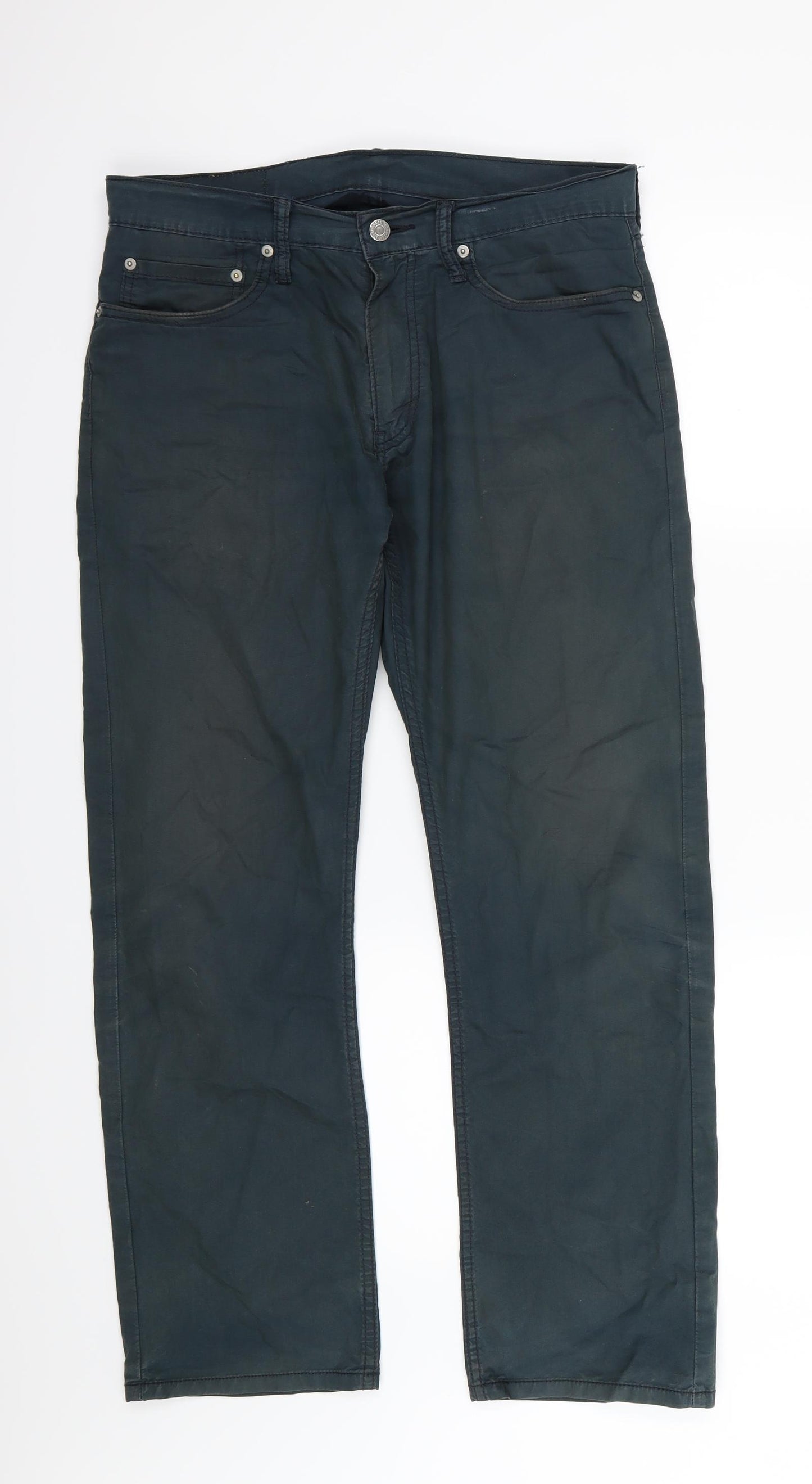 Levi's Mens Blue  Denim Straight Jeans Size 32 L30 in