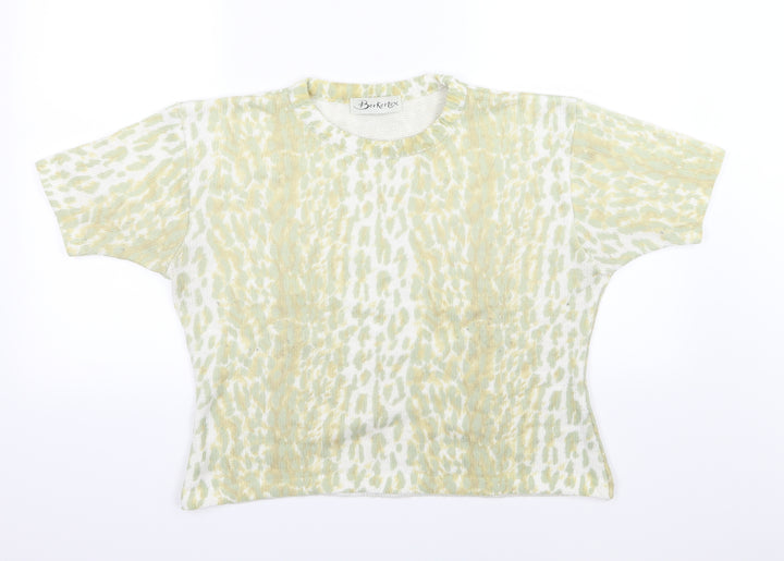 Berkertex Womens Green Animal Print Knit Pullover Jumper Size 14