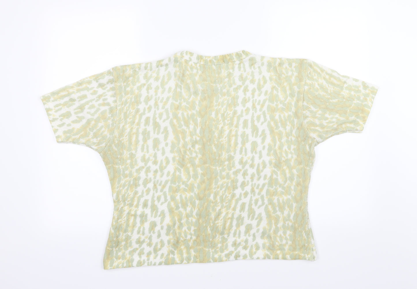 Berkertex Womens Green Animal Print Knit Pullover Jumper Size 14