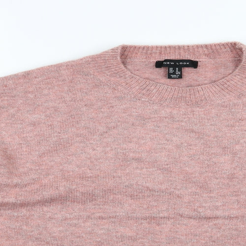 New Look Womens Red  Knit Pullover Jumper Size M