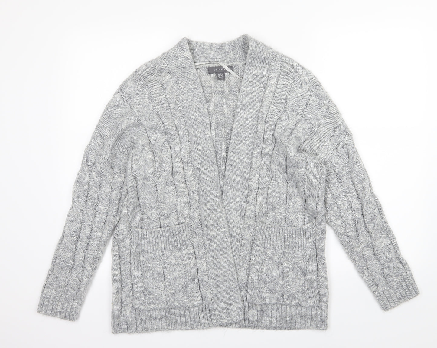 Primark Womens Grey  Knit Cardigan Jumper Size XS