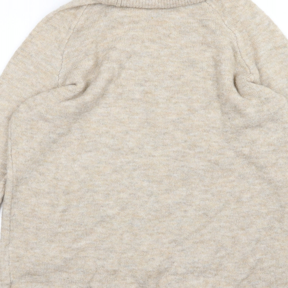 H&M Womens Beige  Knit Pullover Jumper Size XS