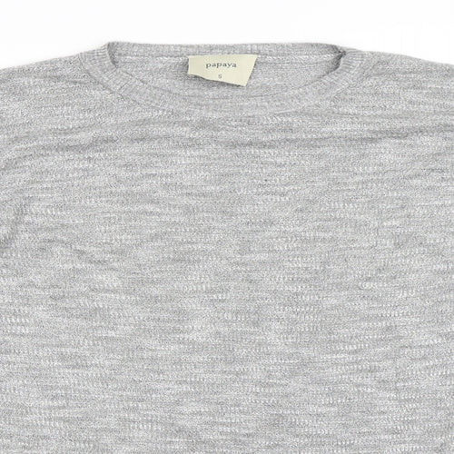 Papaya Womens Grey   Pullover Jumper Size S  - Ruffle Sleeve