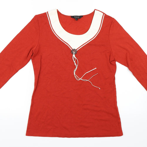 Elite collection Womens Red   Basic Blouse Size 12