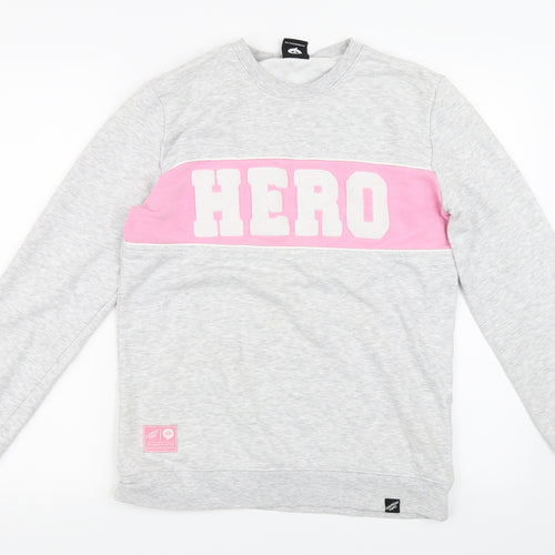 Illustrated People Womens Grey   Pullover Sweatshirt Size S  - Hero