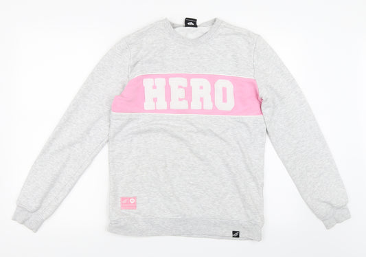 Illustrated People Womens Grey   Pullover Sweatshirt Size S  - Hero