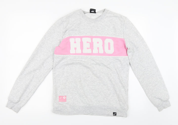 Illustrated People Womens Grey   Pullover Sweatshirt Size S  - Hero