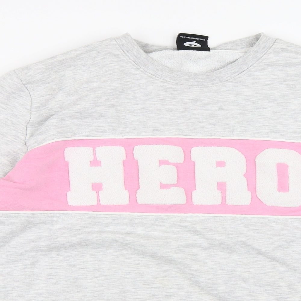 Illustrated People Womens Grey   Pullover Sweatshirt Size S  - Hero