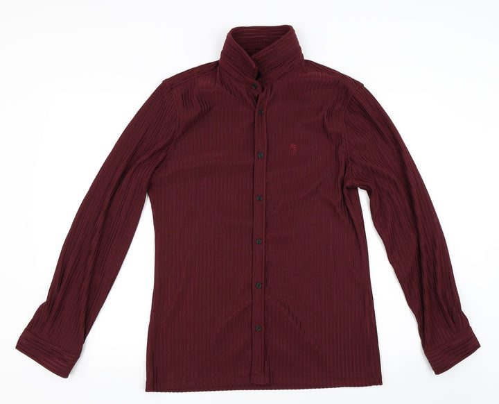 River Island Mens Purple Button-Up Size M