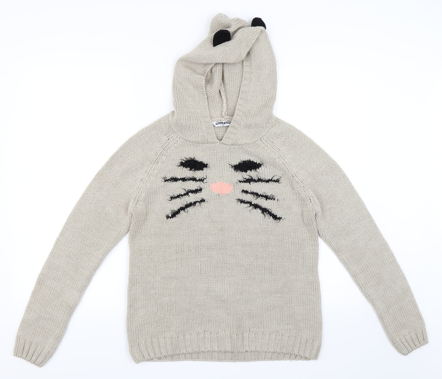 New Look Girls Beige   Pullover Jumper Size 12-13 Years  - Hooded ears