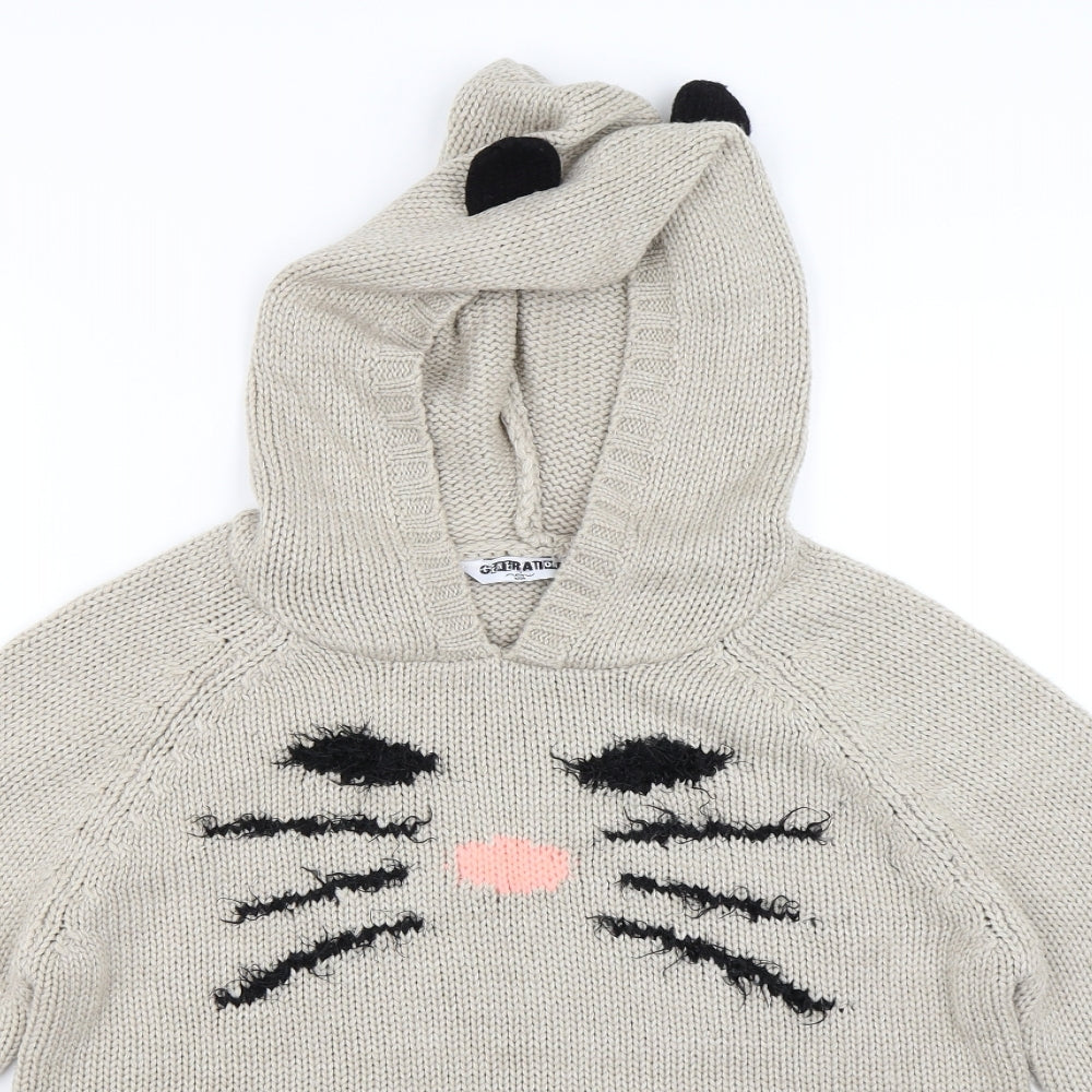New Look Girls Beige   Pullover Jumper Size 12-13 Years  - Hooded ears