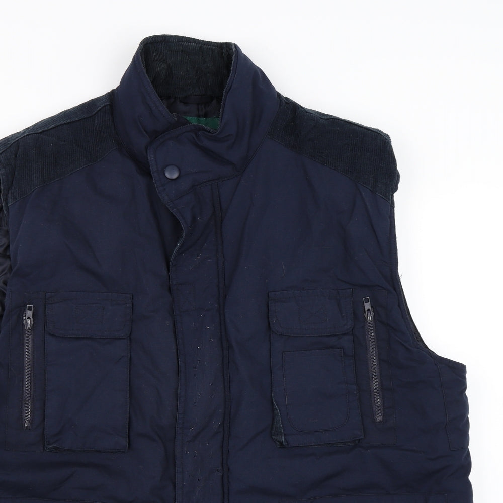 Oakum Mens Blue   Gilet Coat Size XL
