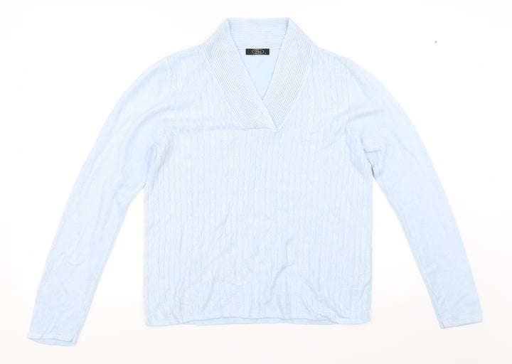 BM Womens Blue Pullover Jumper Size S