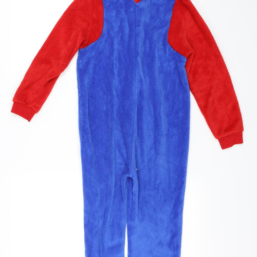 Super Mario Boys Blue Solid   One Piece Size 9-10 Years  - Super Mario Onesie