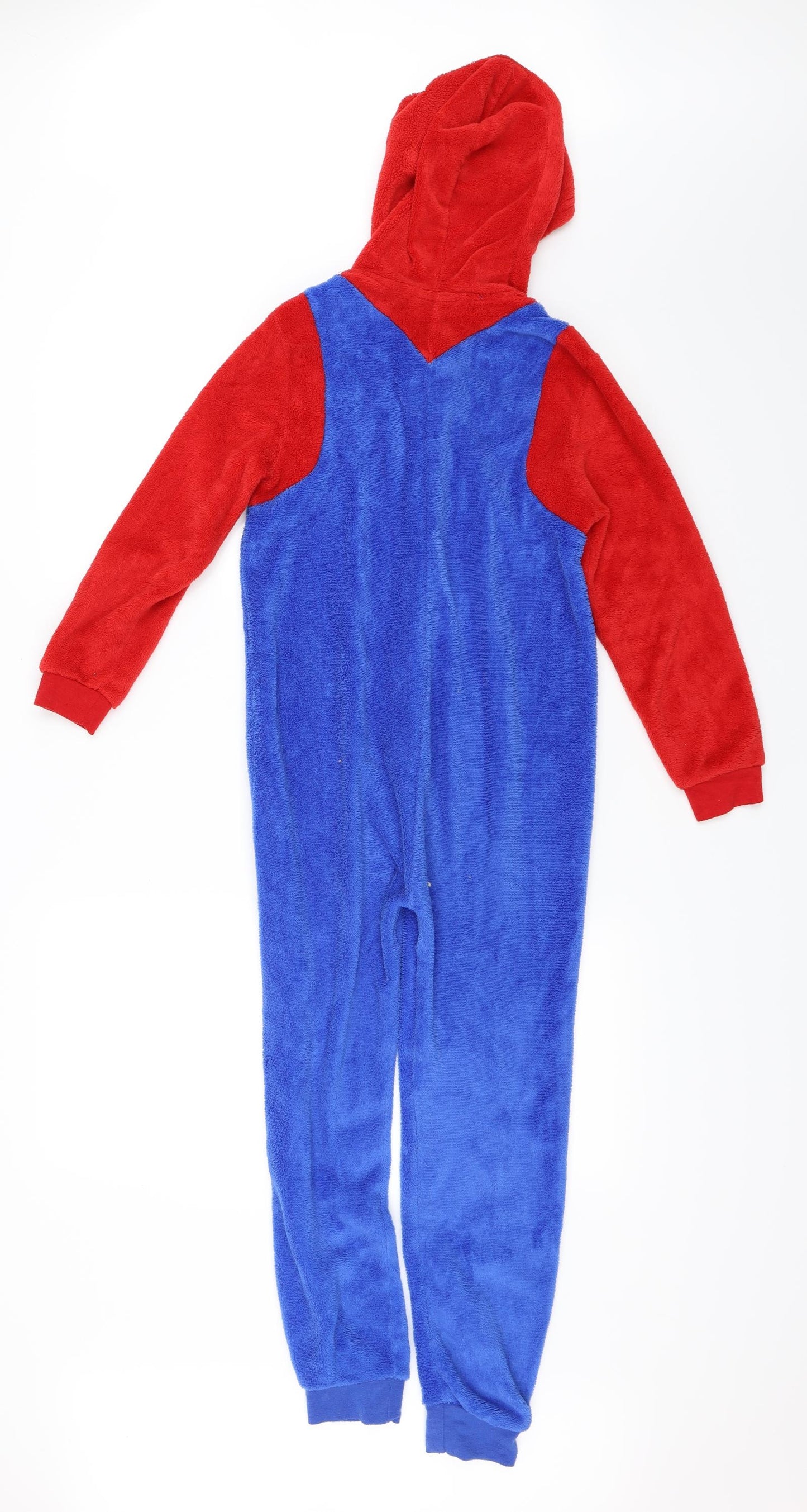 Super Mario Boys Blue Solid   One Piece Size 9-10 Years  - Super Mario Onesie