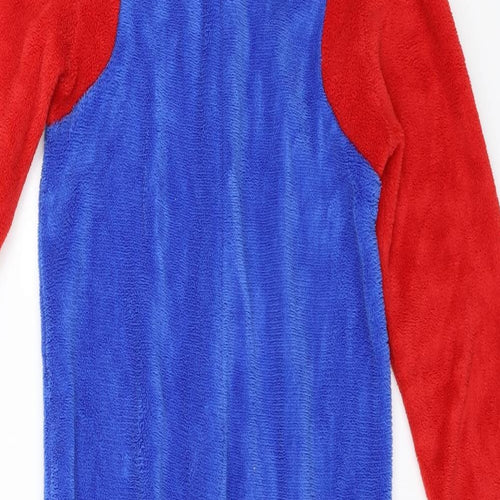 Super Mario Boys Blue Solid   One Piece Size 9-10 Years  - Super Mario Onesie