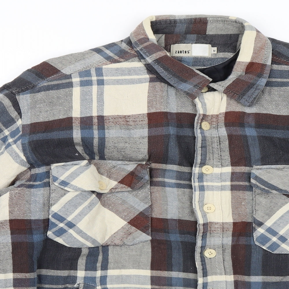 Zantos Mens Blue Check  Jacket  Size M  - Shacket