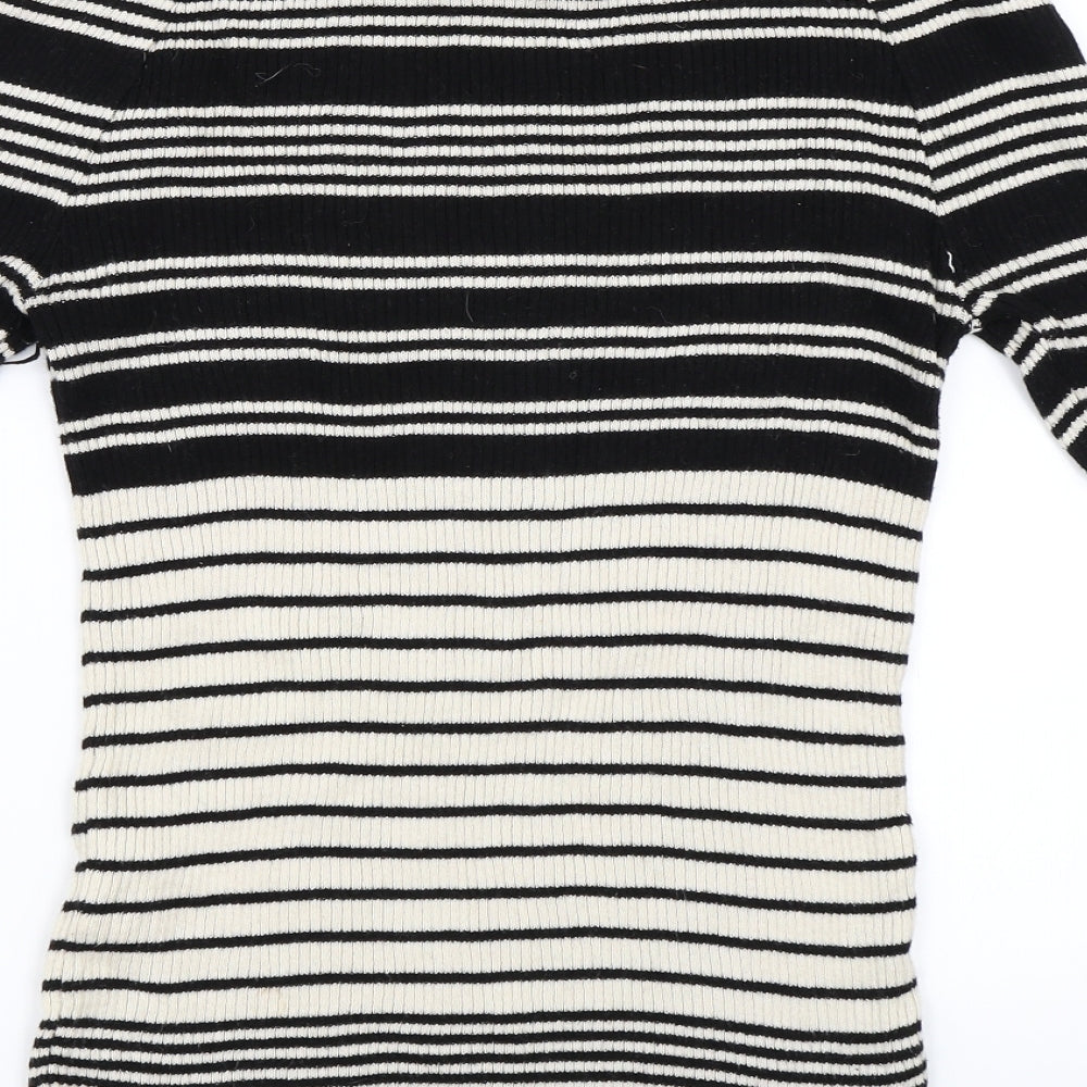 Atmosphere Womens Black Striped  Pullover Jumper Size 12