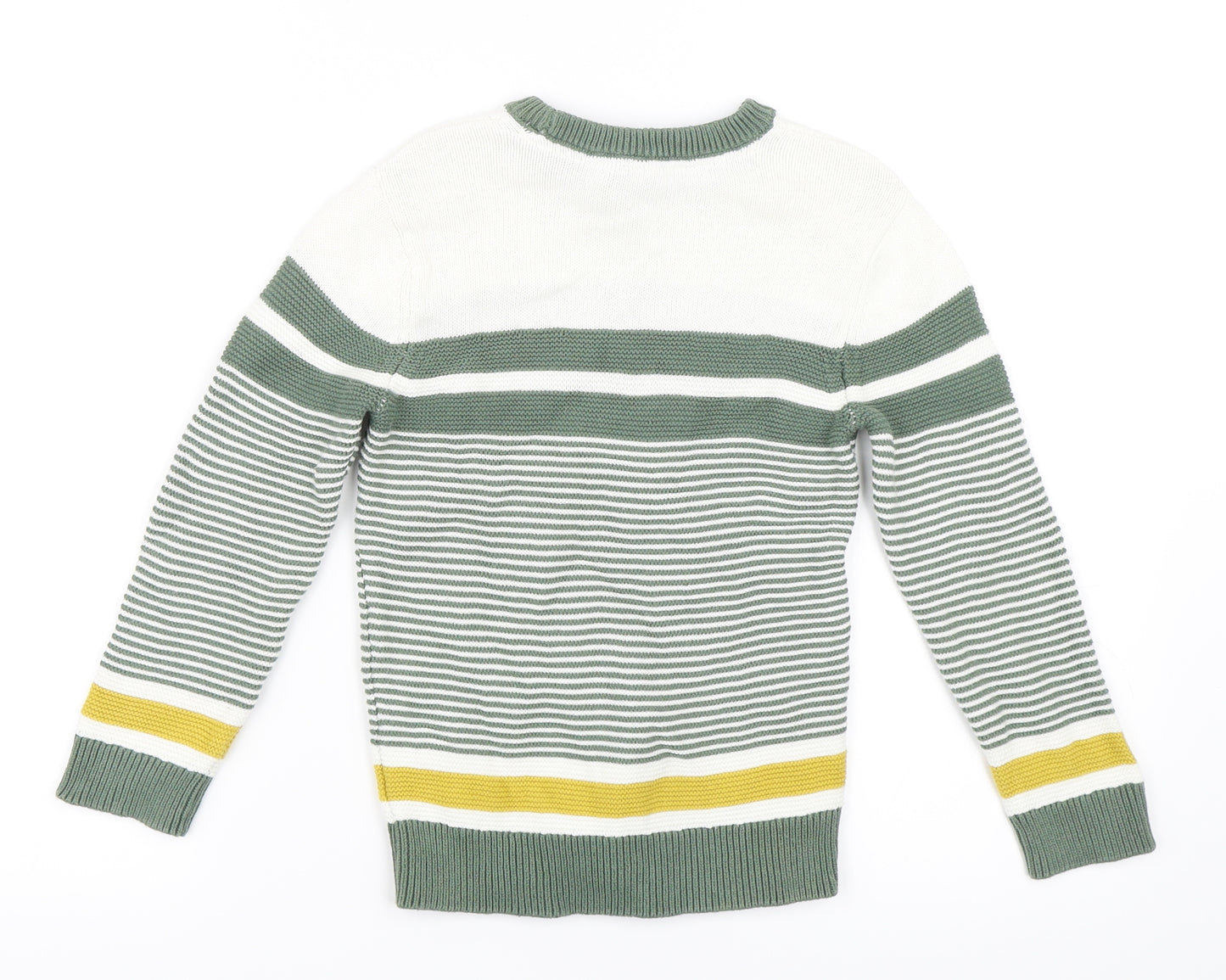 Mini Club Boys Green Striped  Pullover Jumper Size 4-5 Years