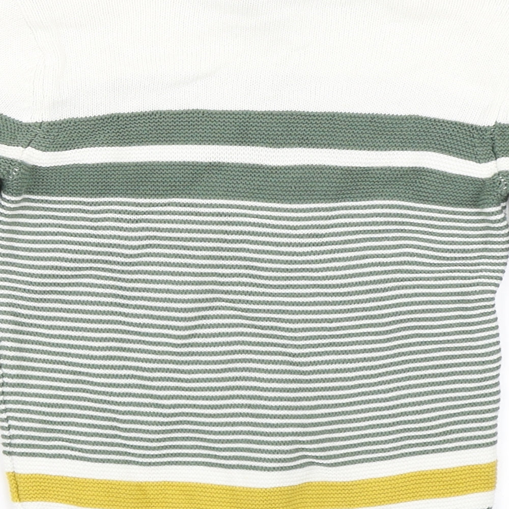 Mini Club Boys Green Striped  Pullover Jumper Size 4-5 Years
