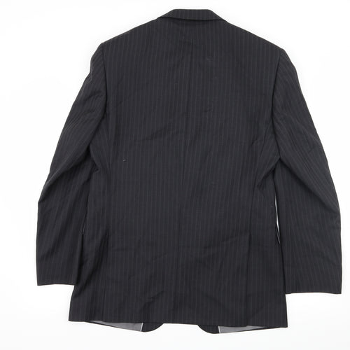 Marks and Spencer Mens Grey Striped  Jacket Suit Jacket Size L
