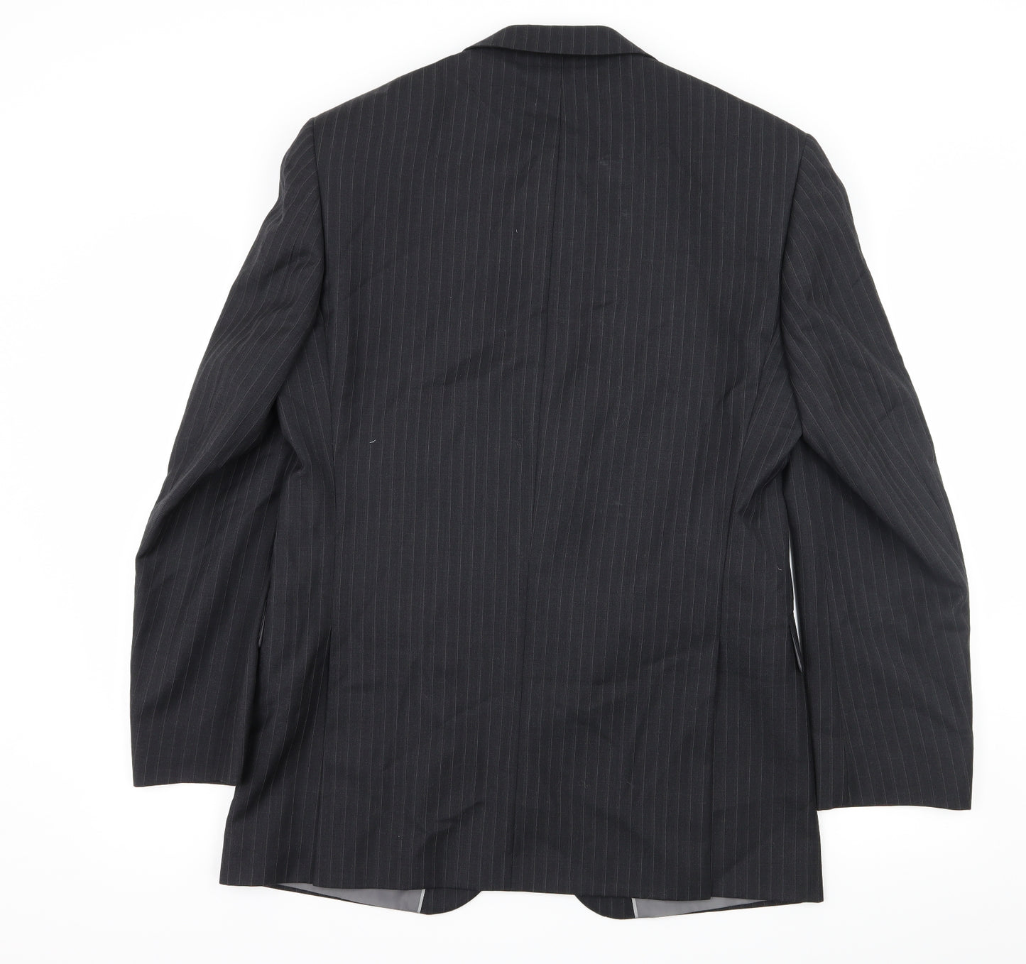 Marks and Spencer Mens Grey Striped  Jacket Suit Jacket Size L